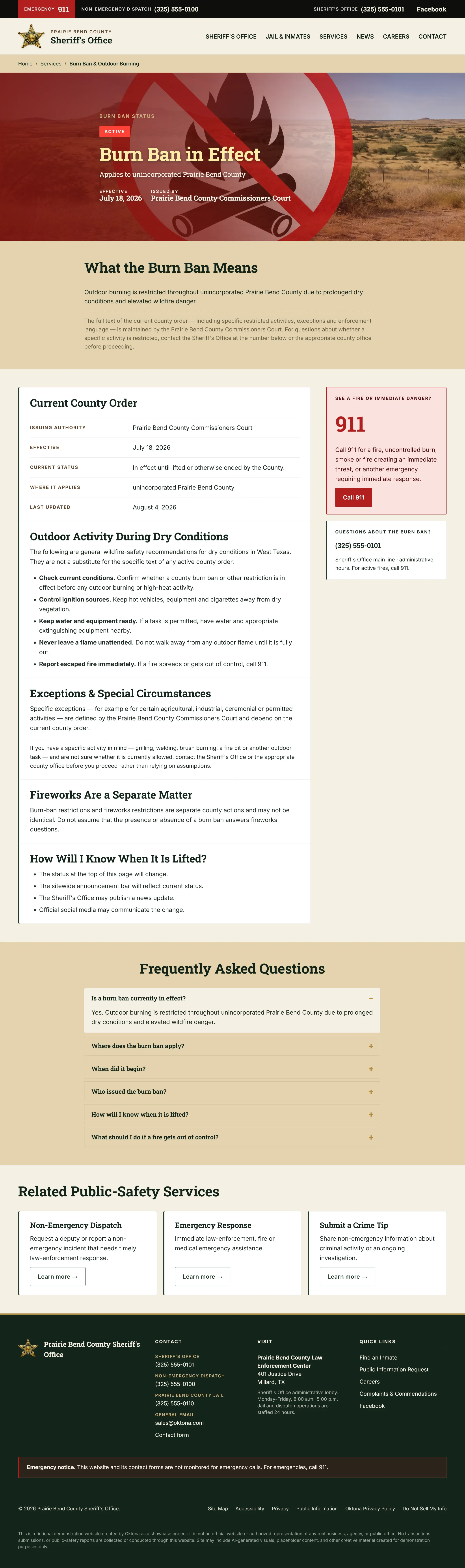 Burn ban page