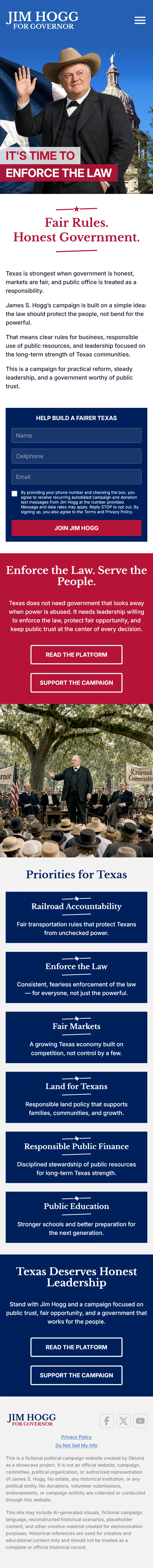 Jim Hogg for Governor Mobile version
