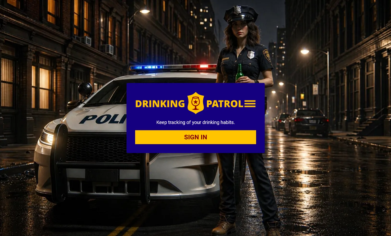 Drinking Patrol sign in interface