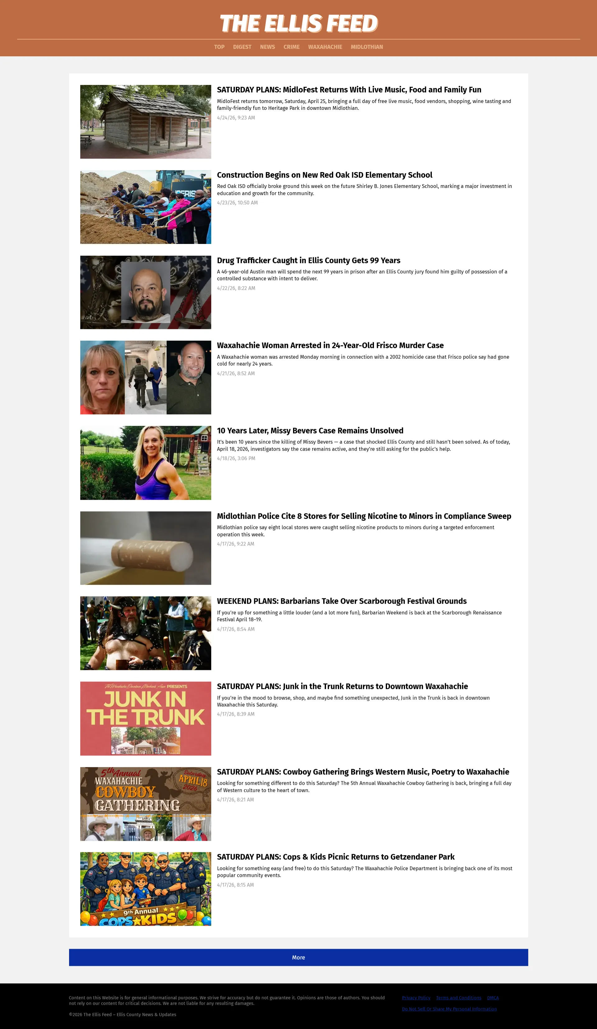 The Ellis Feed digest interface