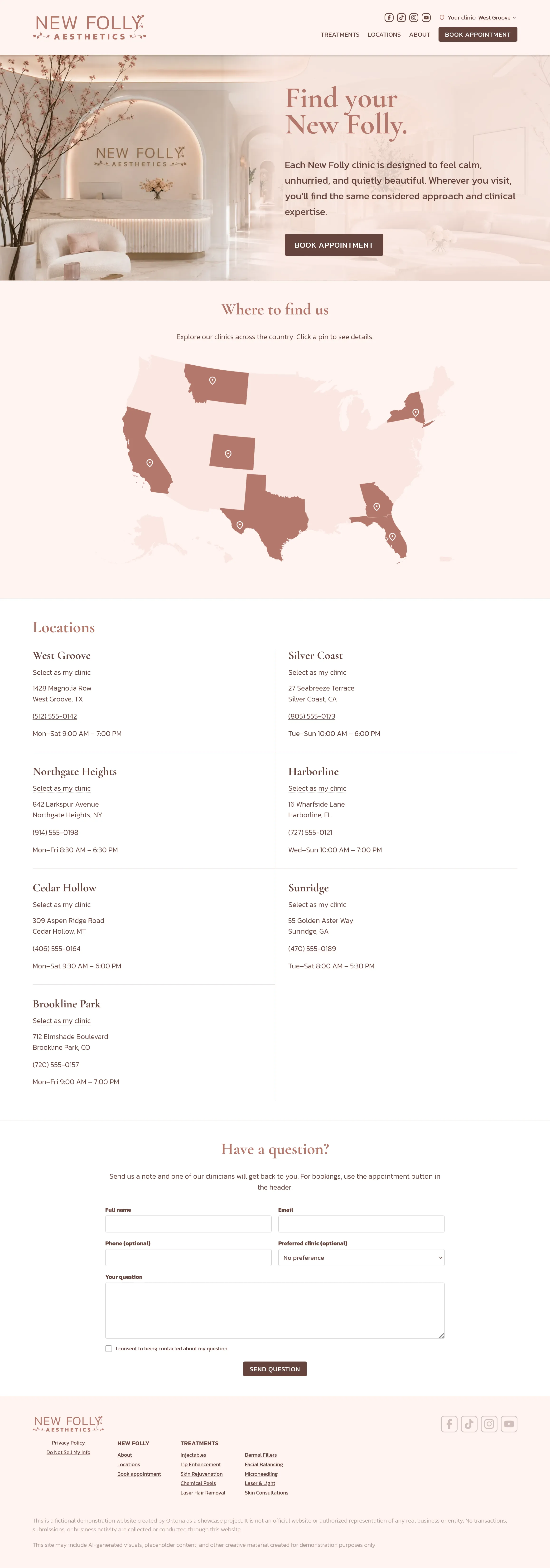 Locations page