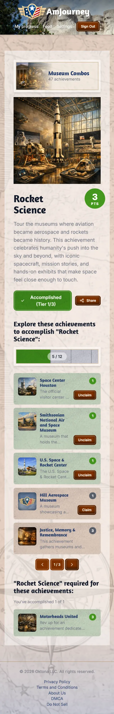 AmJourney mobile interface