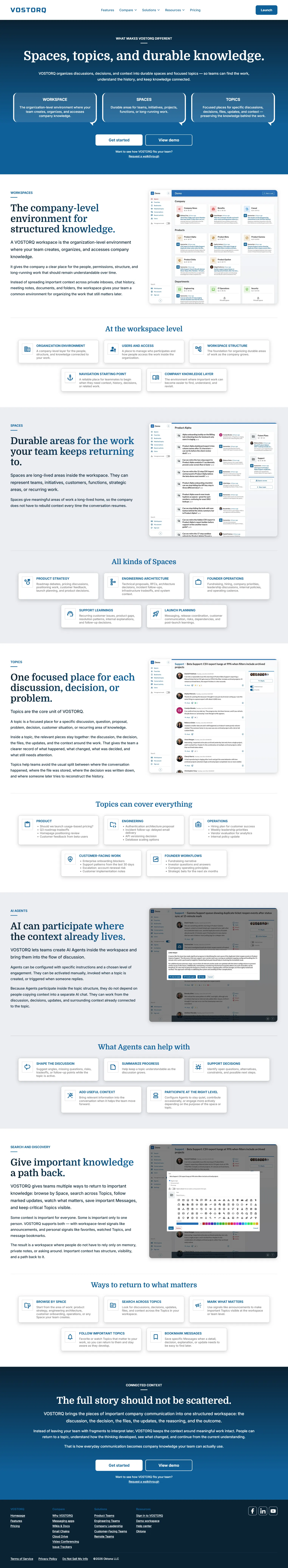 VOSTORQ website features page