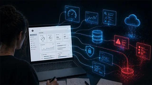 Website audit report and performance review interface