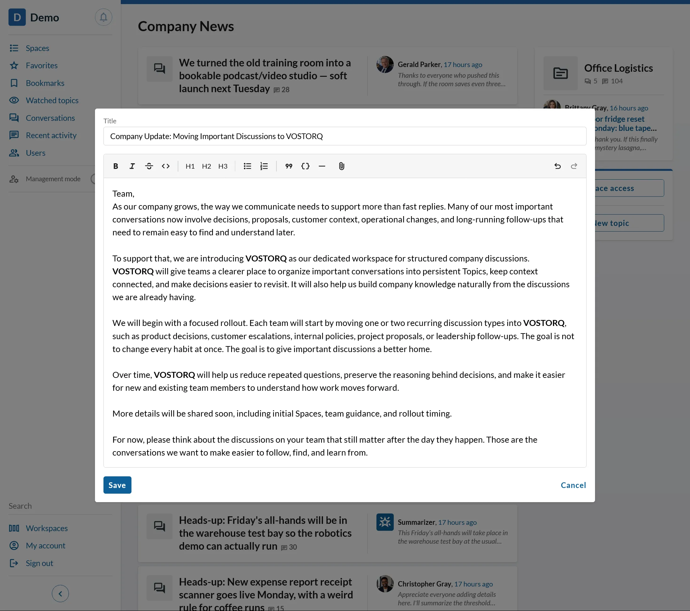 VOSTORQ UI - New Topic